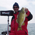 Great Lakes Bass Fishing Guide Service on Lake St. Clair Smallmouth in Michigan.