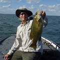 Great Lakes Bass Fishing Guide Service on Lake St. Clair Smallmouth in Michigan.