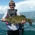 Great Lakes Bass Fishing Guide Service on Lake St. Clair Smallmouth in Michigan.