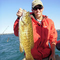 Great Lakes Bass Fishing Guide Service on Lake St. Clair Smallmouth in Michigan.