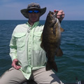 Great Lakes Bass Fishing Guide Service on Lake St. Clair Smallmouth in Michigan.