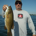 Great Lakes Bass Fishing Guide Service on Lake St. Clair Smallmouth in Michigan.