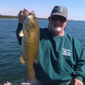 Great Lakes Bass Fishing Guide Service on Lake St. Clair Smallmouth in Michigan.