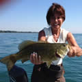Great Lakes Bass Fishing Guide Service on Lake St. Clair Smallmouth in Michigan.