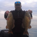 Great Lakes Bass Fishing Guide Service on Lake St. Clair Smallmouth in Michigan.