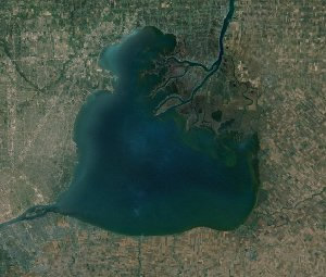 satelite View of Lake St. Clair, Michigan