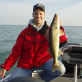 Great Lakes Bass Fishing Guide Service offers spring time walleye jigging charters on the Detroit River, Michigan.